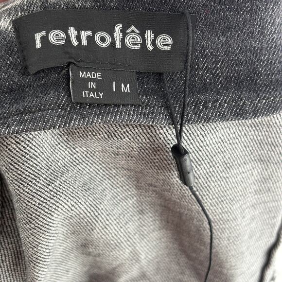 Retrofete Acid Gray Denim Chambray Jean Strapless Ruched Megh Dress - Picture 10 of 12